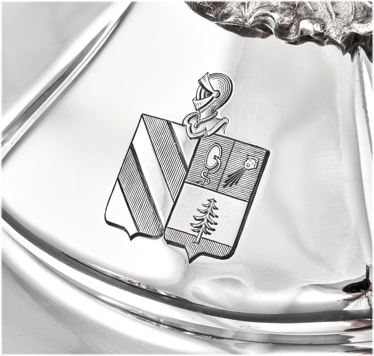 Gustave Odiot : Antique French Sterling Silver Tureen - Broccoli Finial - Coat Of Arms-photo-2