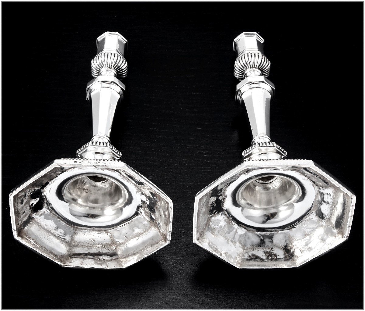 Boin Taburet: Pair Of 18th Century Style Solid Silver Candelsticks-photo-2
