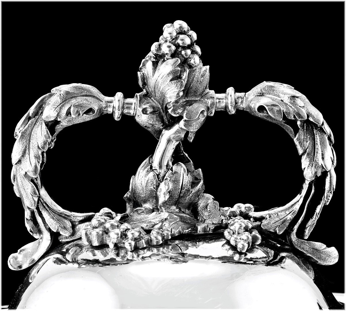 Odiot : Large Covered Vegetable Tureen In Sterling Silver - Coat Of Arms Marquis Crown-photo-3