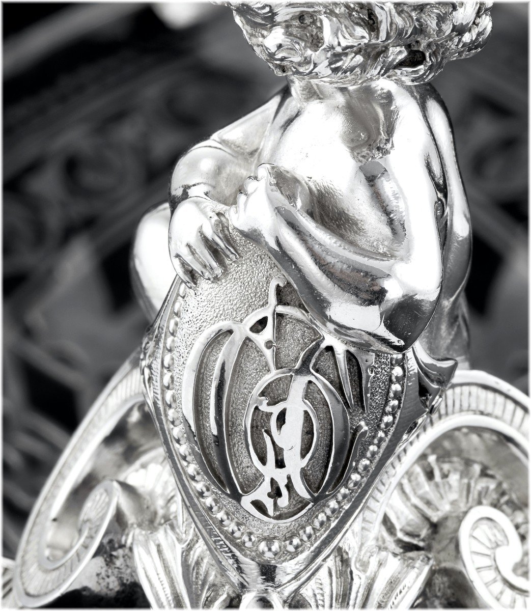 Hunt & Roskell : Rare Basket / Display Dish In Sterling Silver & Engraved Crystal London 1873-photo-6