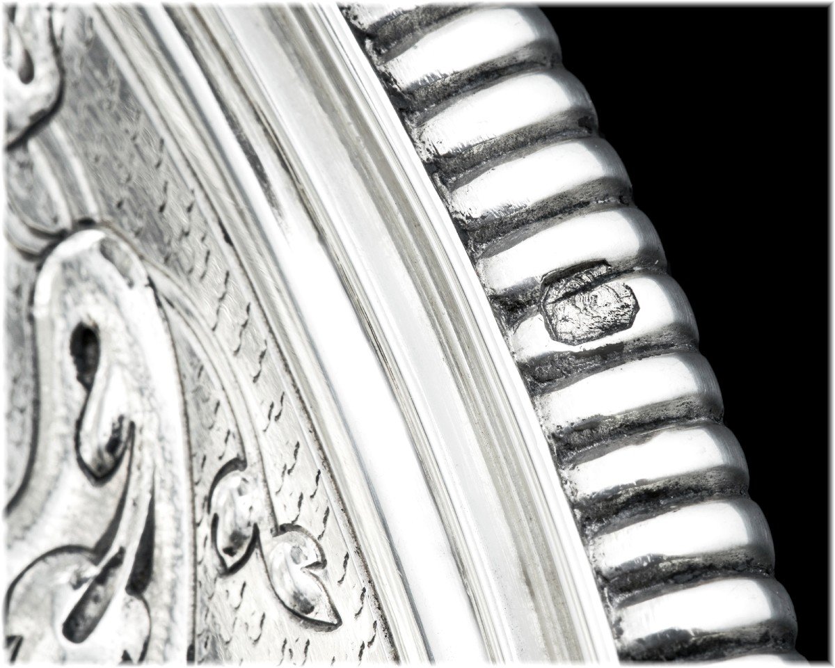 Armand Edouard Cardeilhac : Exceptional Large Solid Silver Sauce Boat With Tray - Mascarons-photo-4