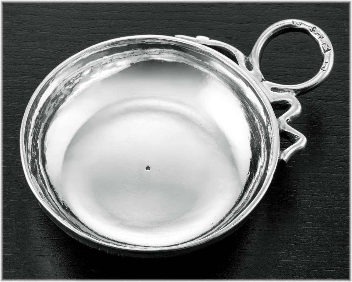 Bordereau Des Brosses: Rare 18th Century Solid Silver Wine Taster Angers 1755-56-photo-4