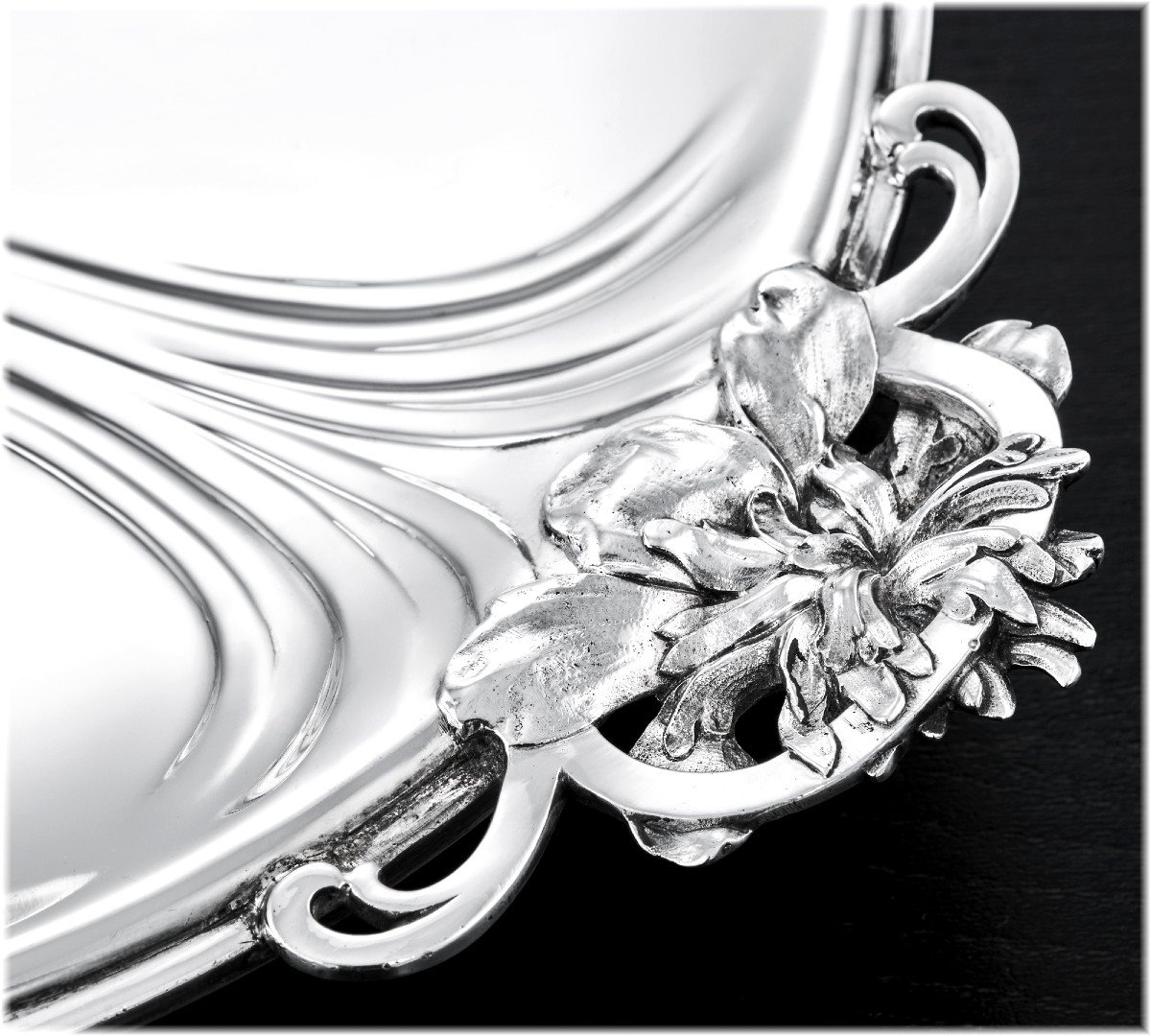 Christofle: Rare Display Dish On Three Feet In Sterling Silver From The Art Nouveau Era-photo-4