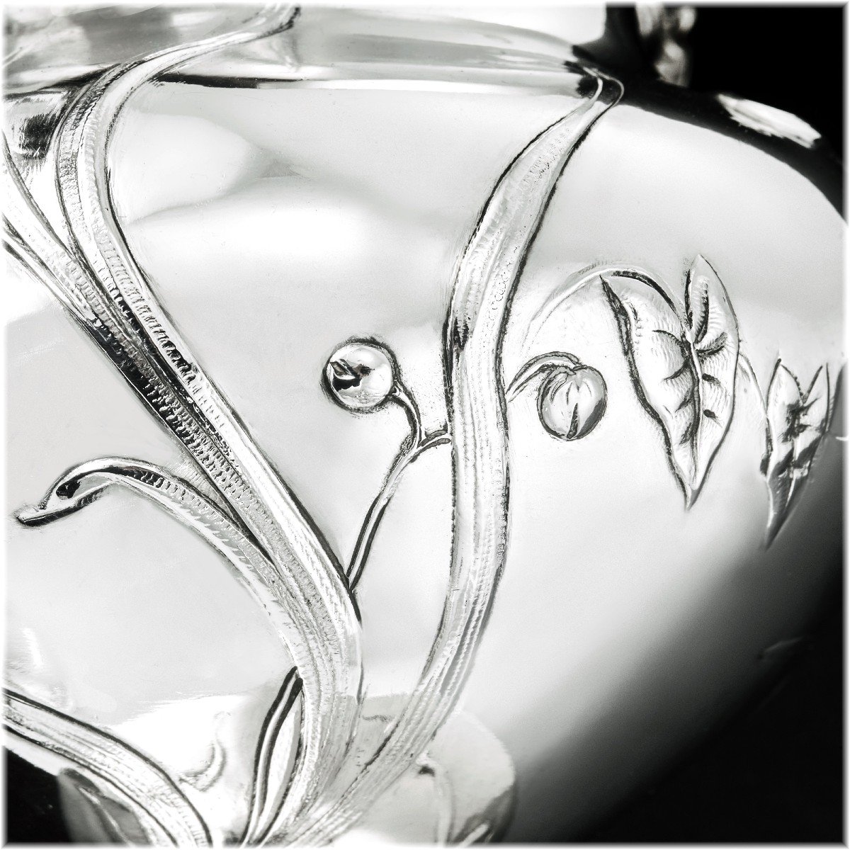 Regina Benvenisti : Rare Art Nouveau 4pc Sterling Silver & Vermeil Tea - Coffee Set - Insects-photo-1