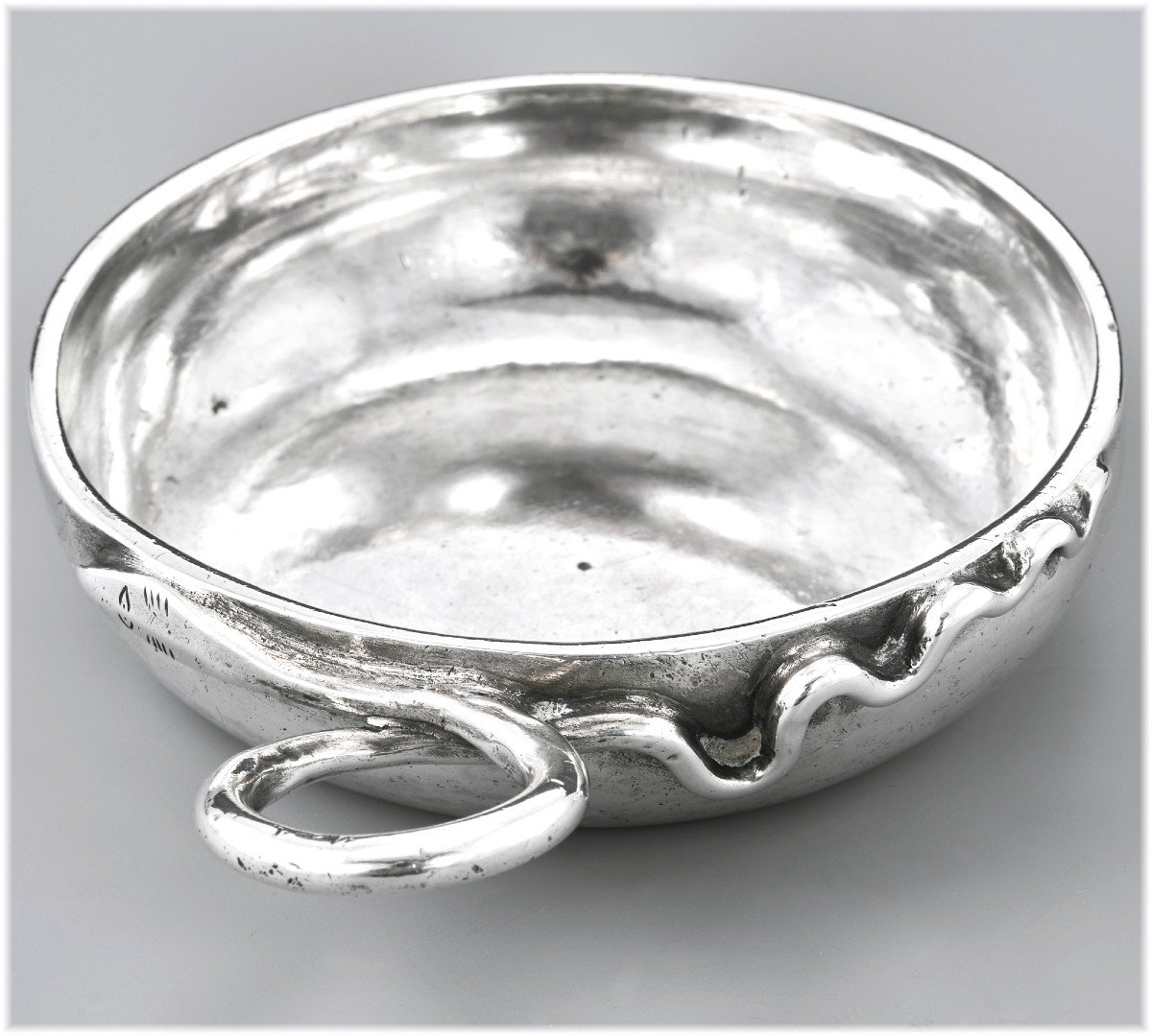 Jean Reyt : 18th Century French Solid Silver Wine Taster 127.6 G Auvergne Aurillac 1780-82-photo-2
