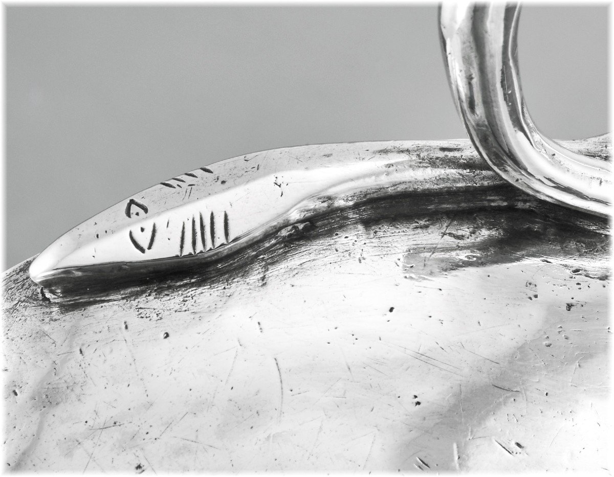 Jean Reyt : 18th Century French Solid Silver Wine Taster 127.6 G Auvergne Aurillac 1780-82-photo-3