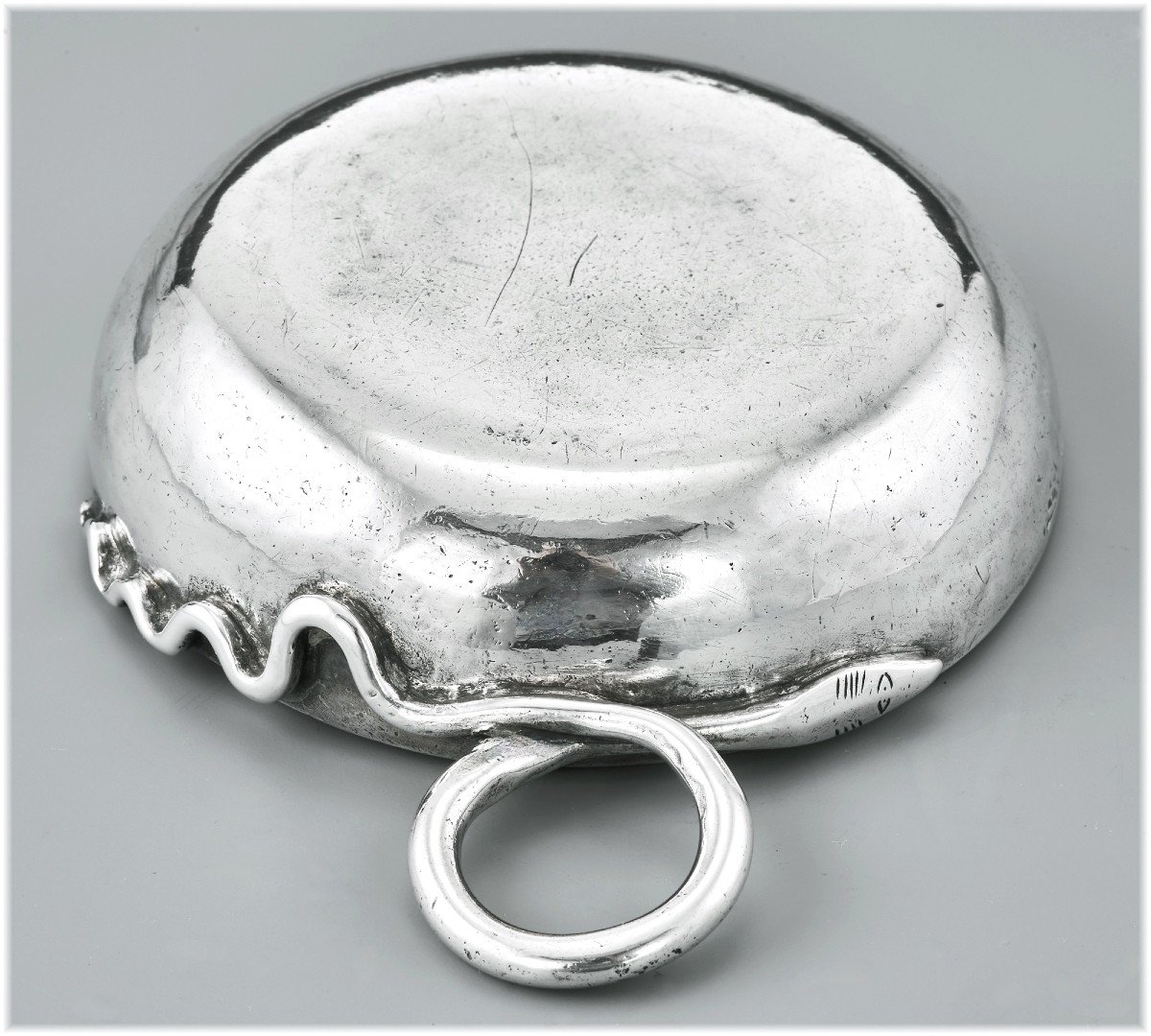 Jean Reyt : 18th Century French Solid Silver Wine Taster 127.6 G Auvergne Aurillac 1780-82-photo-1