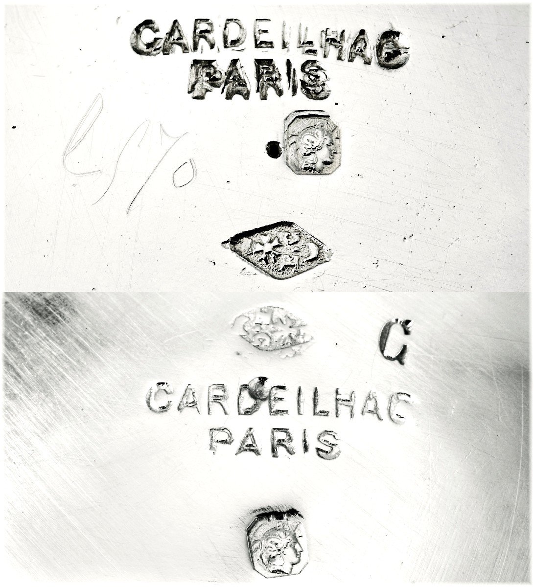 CARDEILHAC : Grand Service à Thé / Café en Argent massif Vermeil - MASCARONS / FAUNES-photo-8
