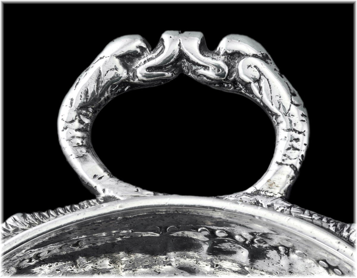 Le Gouel: Rare 18th Century Solid Silver Wine Taster - Champagne Chateau-thierry 1759-60-photo-4