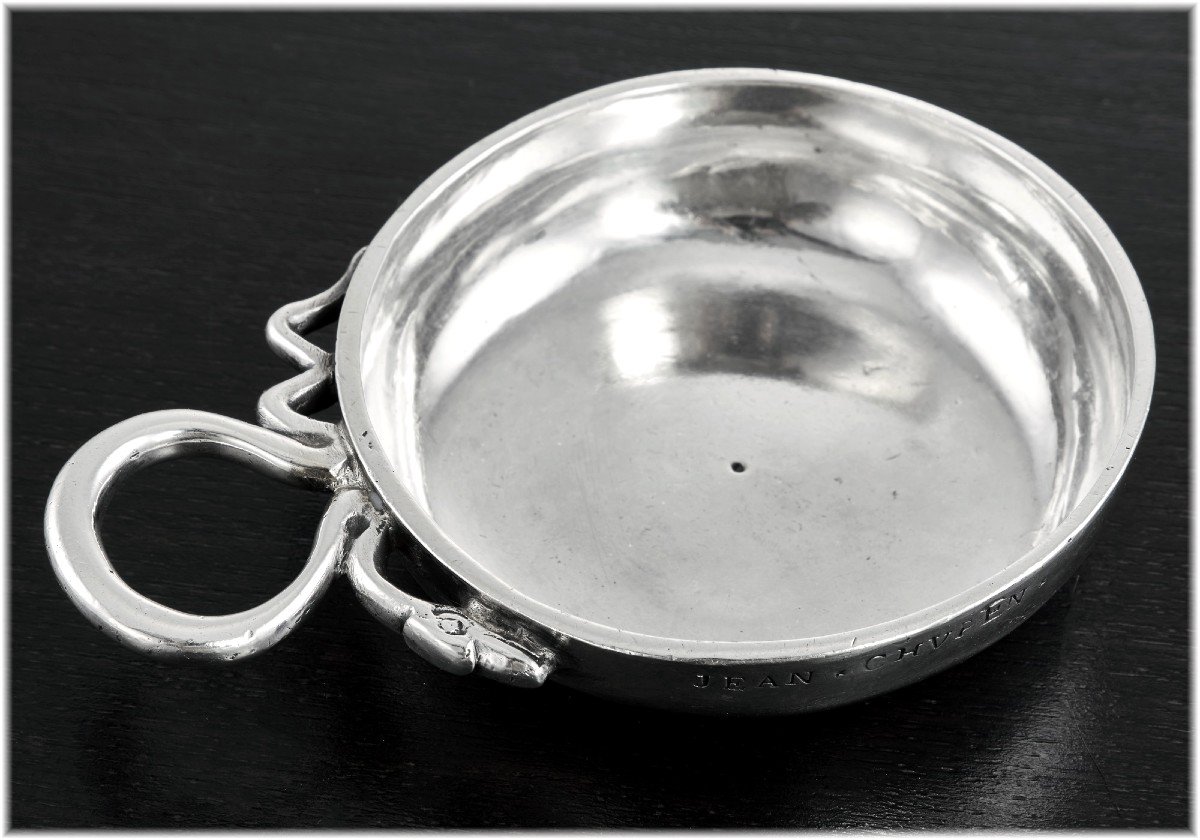 Nicolas BEDANE : Rare Taste-Vin en Argent massif ép. Louis XV - ANGERS 1766-photo-4