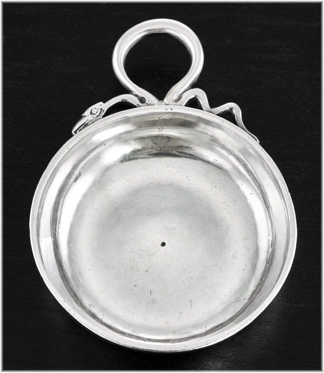 Nicolas BEDANE : Rare Taste-Vin en Argent massif ép. Louis XV - ANGERS 1766