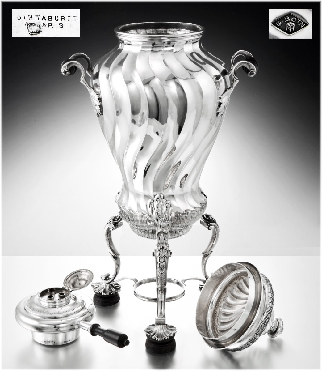 Boin Taburet : Louis XV Style Sterling Silver Samovar / Tea Fountain-photo-5