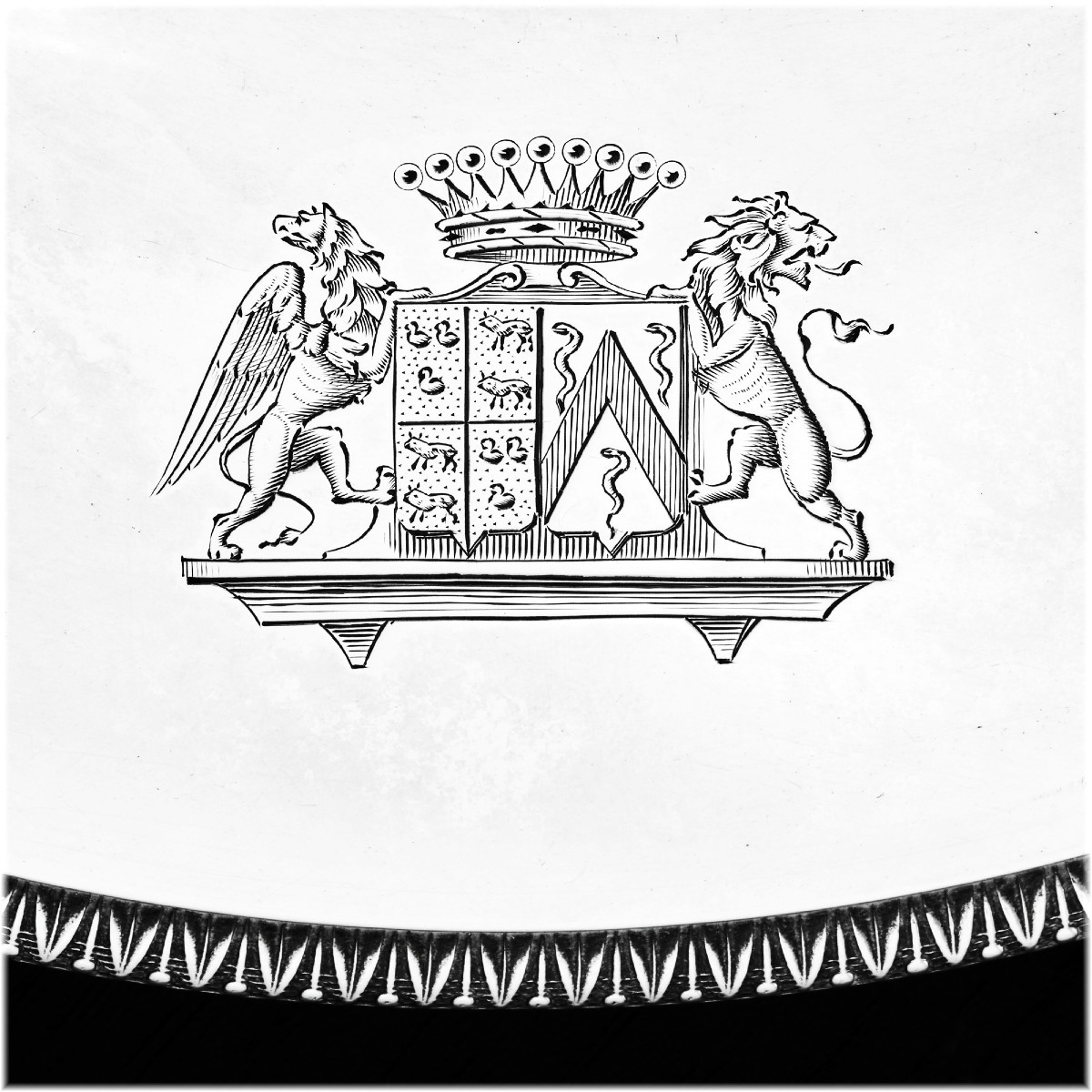 J B C Odiot: Rare Empire Era Sterling Silver Tureen - Coat Of Arms-photo-2