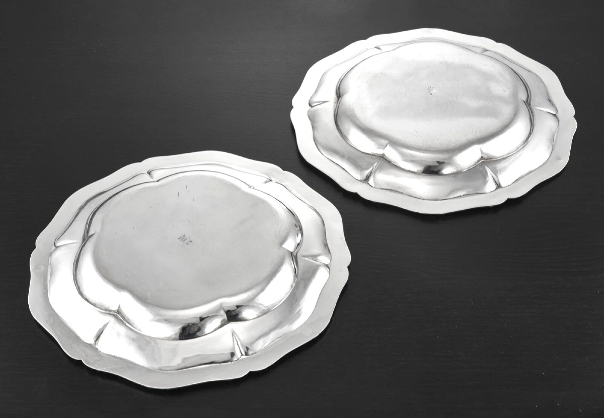 Gustave Odiot: Louis XVI Style Stering Silver Platter / Dish Coat Of Arms - No. 2-photo-5