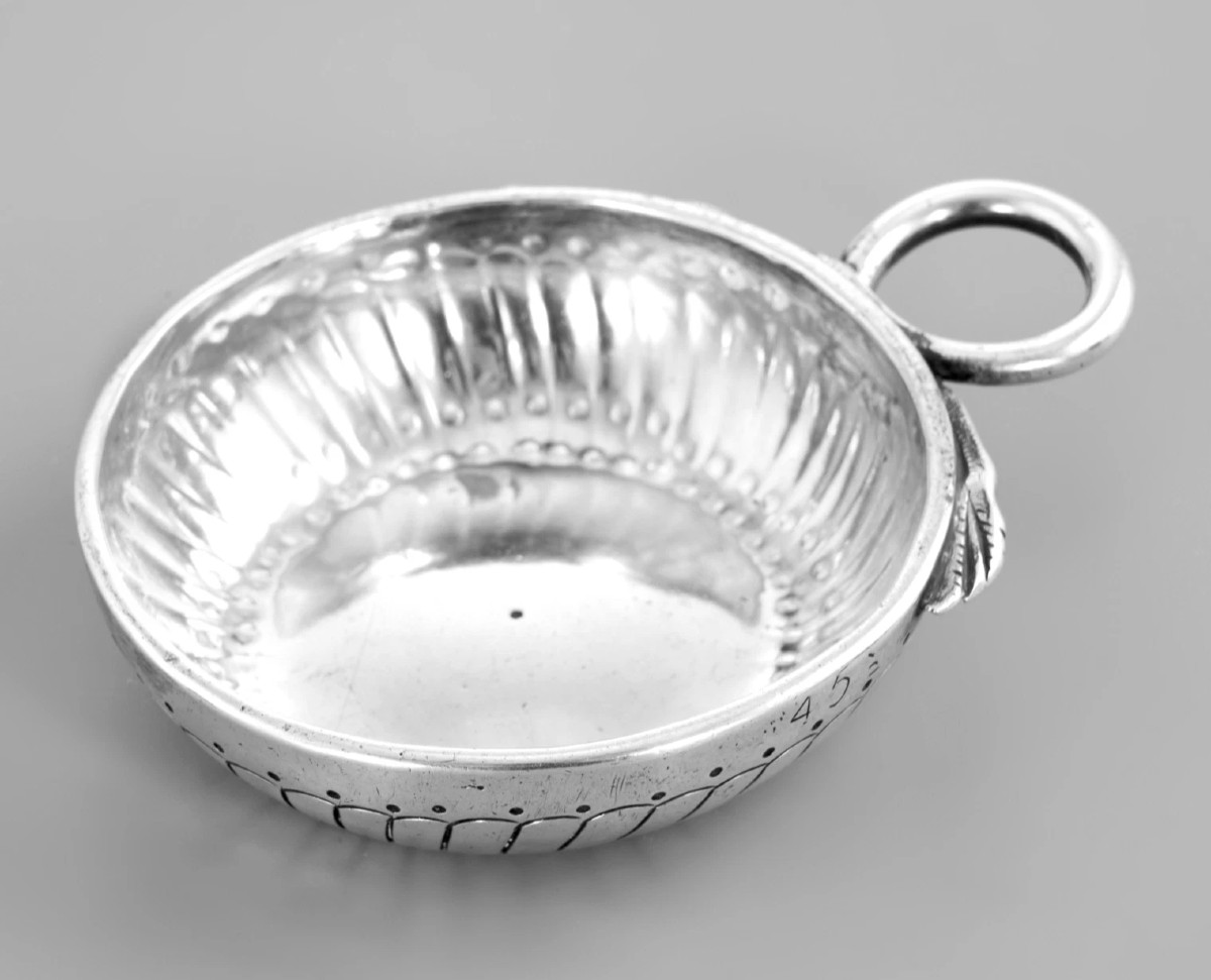 Lessere : Rare 18th Century Solid Silver Wine Taster +132 G Auxerre 1765-72-photo-2
