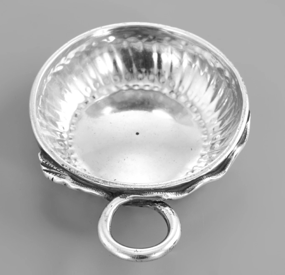 Lessere : Rare 18th Century Solid Silver Wine Taster +132 G Auxerre 1765-72-photo-1