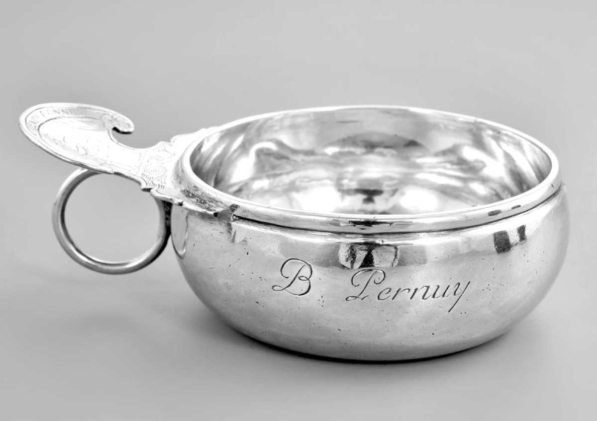 Lamoureux : 18th Century Normandy Wine Taster In Solid Silver 116.6g - Rouen 1775-photo-4