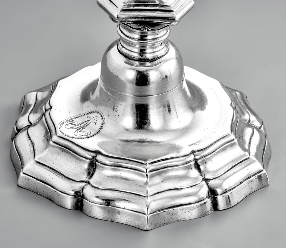 Paire de Flambeaux en Argent massif +1442 g Cité papale AVIGNON c.1760-photo-2