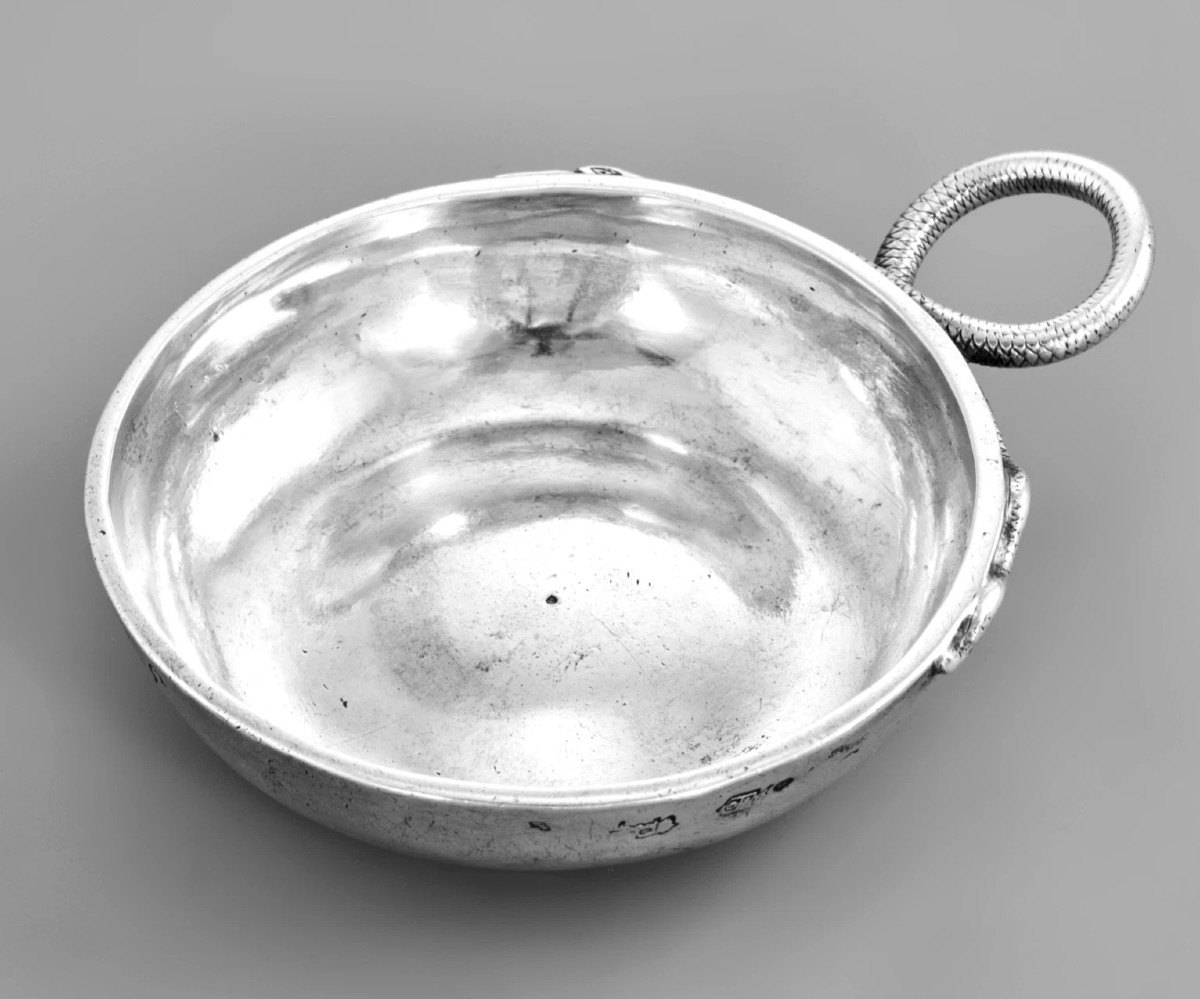 Gaillard: Large Burgundy Wine Taster In Solid Silver 101.2g -  Dijon 1784-photo-2