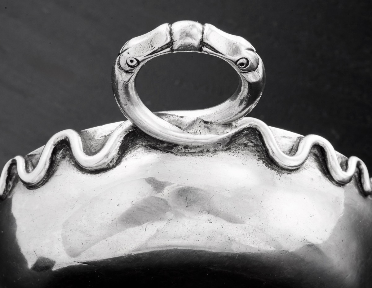 Louis Phelut: Large 18th Century Solid Silver Wine Taster Auvergne Riom 1787-photo-1