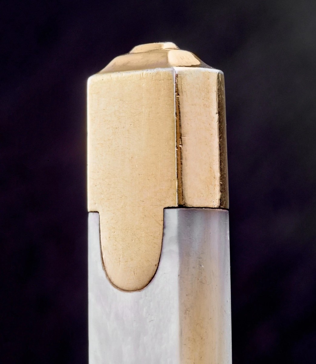 Simon Salmon: Mother-of-pearl, Vermeil Sterling Silver And Gold Knife Set, Empire Period-photo-4