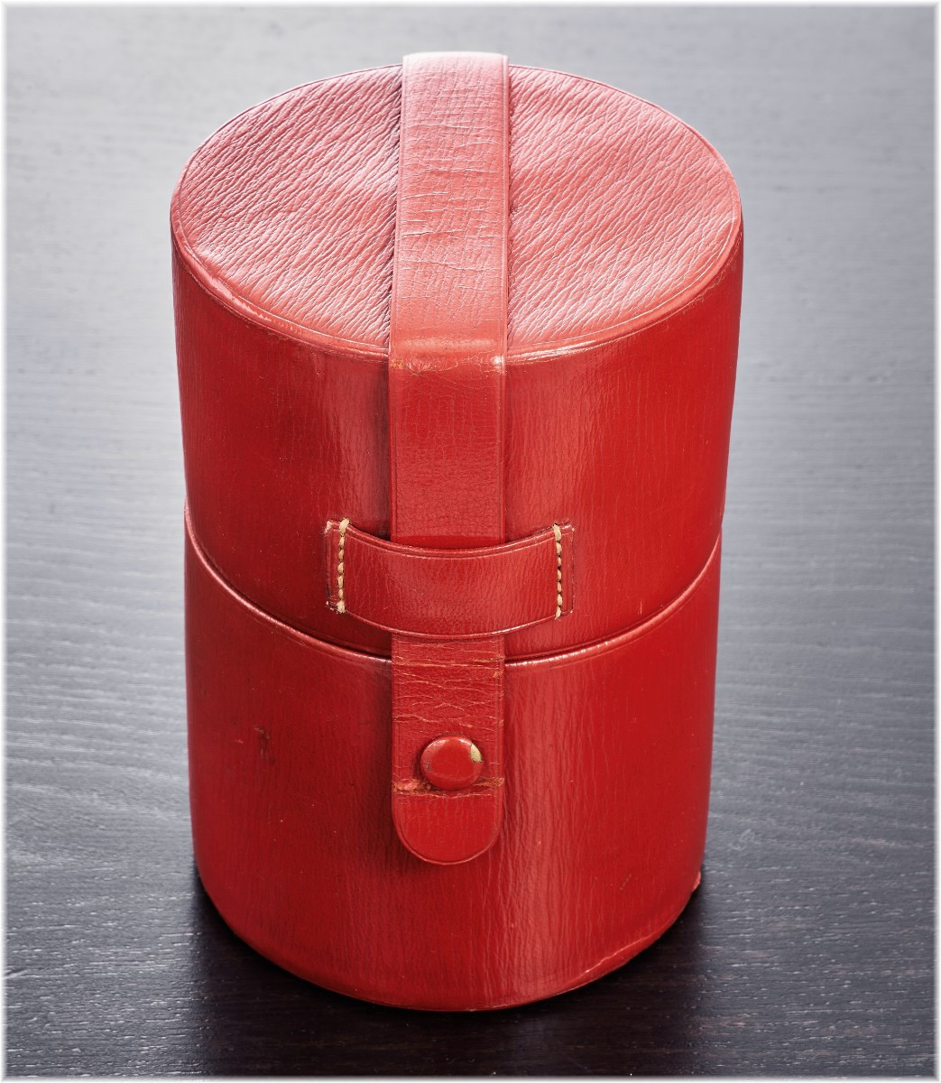 PUIFORCAT : Nécessaire à Parfum en Argent massif Cristal, Etui en Cuir d'Origine-photo-2