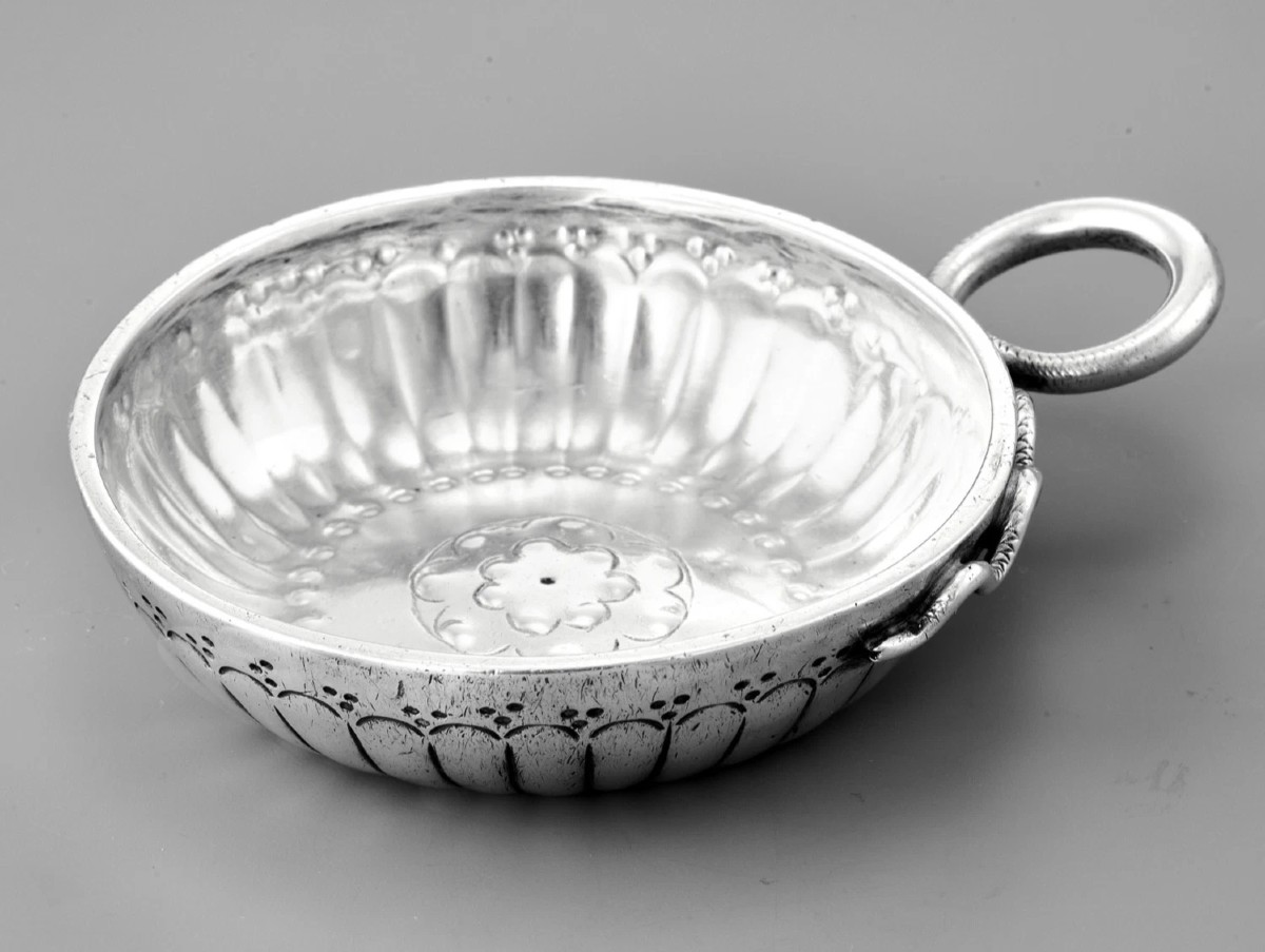Vve DE LORME : Rare Taste Vin en Argent massif 123,6g - MANTES 1756-74-photo-3