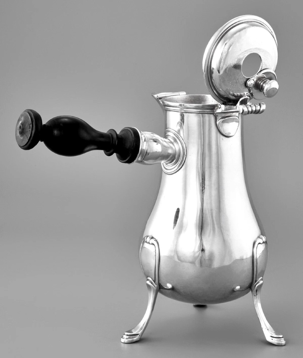DELAMOTTE : Rare Chocolatière en Argent massif XVIIIème ép. Louis XV PARIS 1767-photo-1