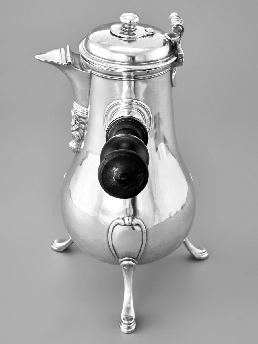 DELAMOTTE : Rare Chocolatière en Argent massif XVIIIème ép. Louis XV PARIS 1767-photo-5