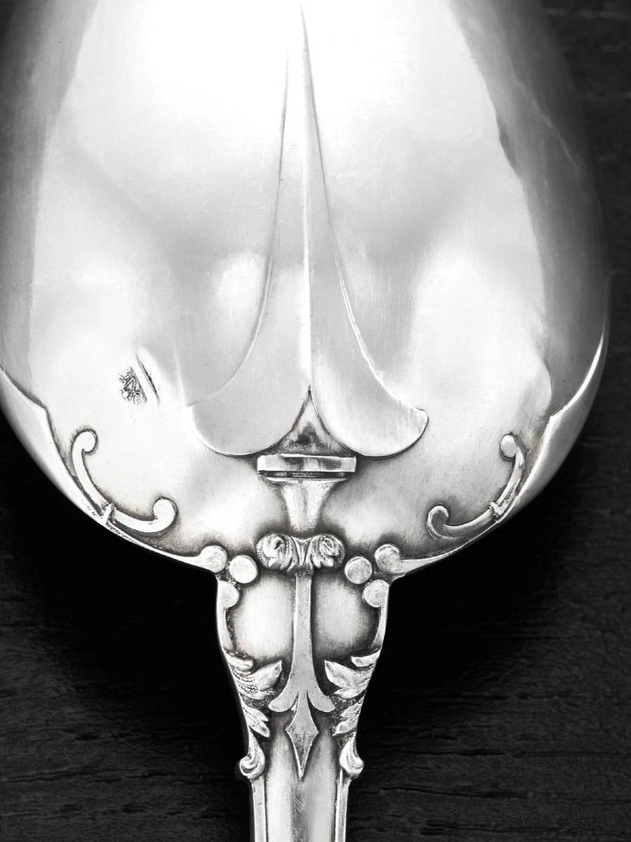 Puiforcat: Sterling Silver Flatware Set For 18 Guests  - Fer De Lance Pattern , -photo-1