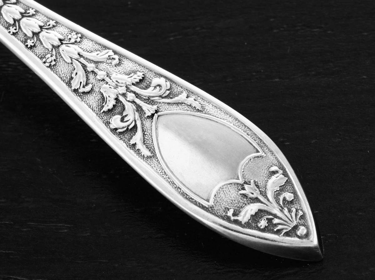 LANDRY : Service 12 Cuillères à Confiture en Argent massif ép. Louis Philippe Paris 1819-38-photo-3