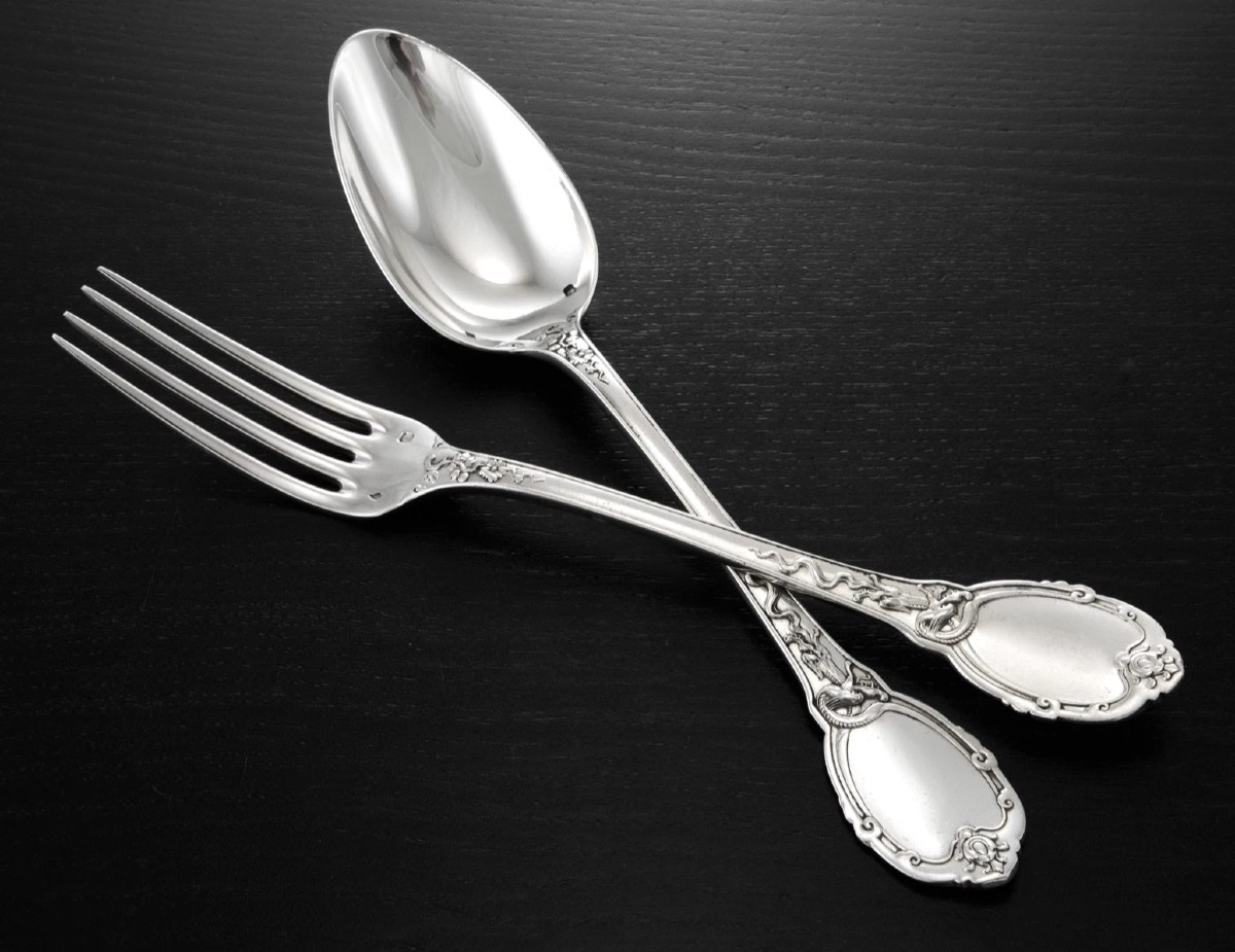 SOUFFLOT : Ménagère 10 Couverts de Table en Argent massif mod. François Ier DRAGONS-photo-2