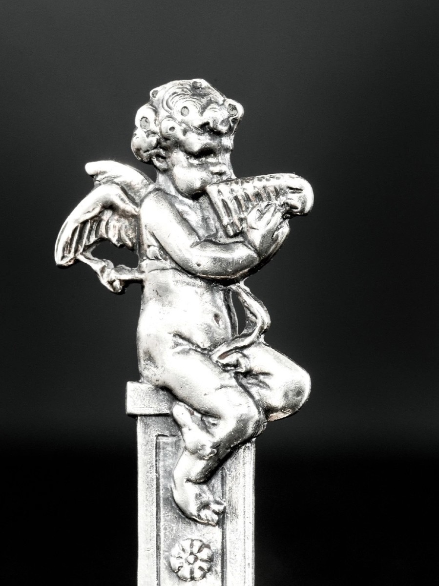 Ernest Eschwege : Set Of 6 Sterling Silver Putti Place Card Holders-photo-2