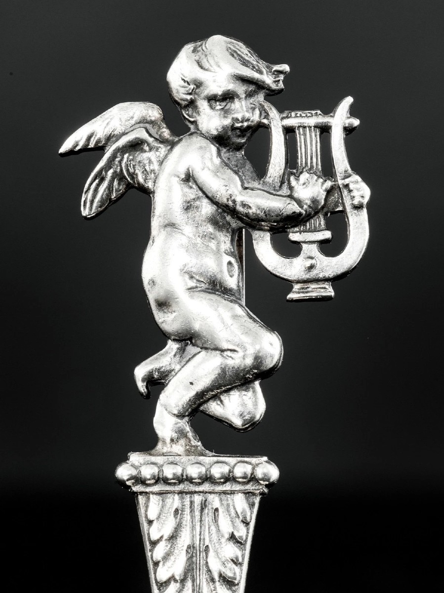 Ernest Eschwege : Set Of 6 Sterling Silver Putti Place Card Holders-photo-3