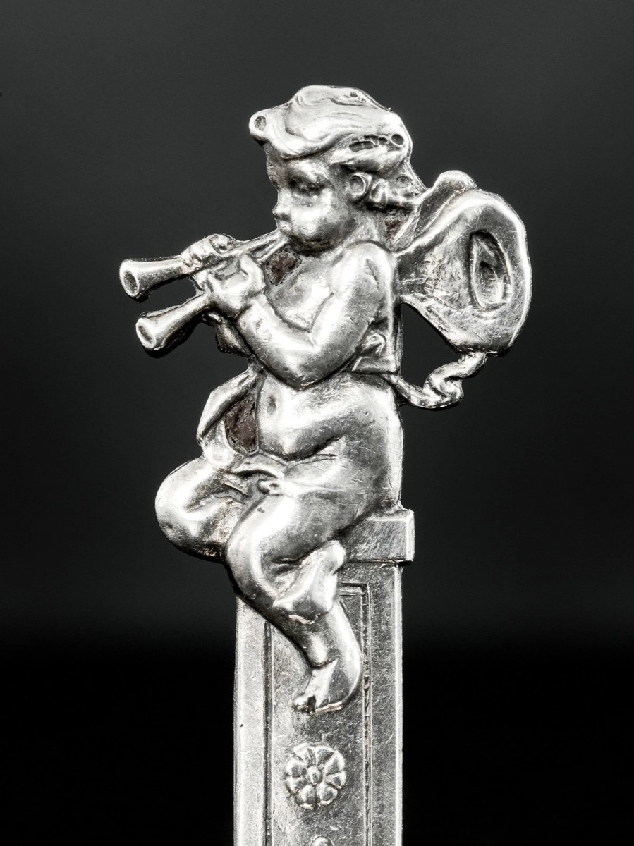 Ernest Eschwege : Set Of 6 Sterling Silver Putti Place Card Holders-photo-4