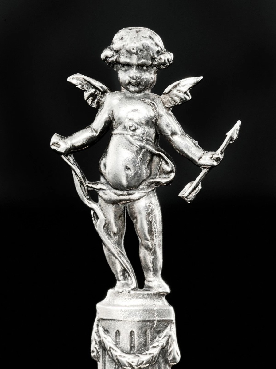 Ernest Eschwege : Set Of 6 Sterling Silver Putti Place Card Holders-photo-2