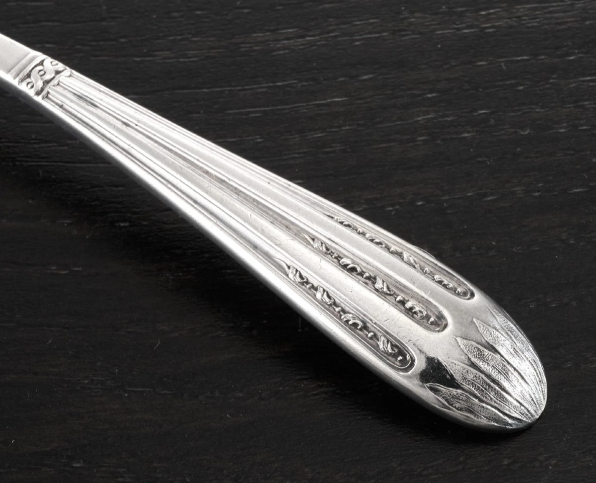 LEVERRIER : Service de 12 Cuillères en Argent massif Vermeil Coffret ART NOUVEAU-photo-3