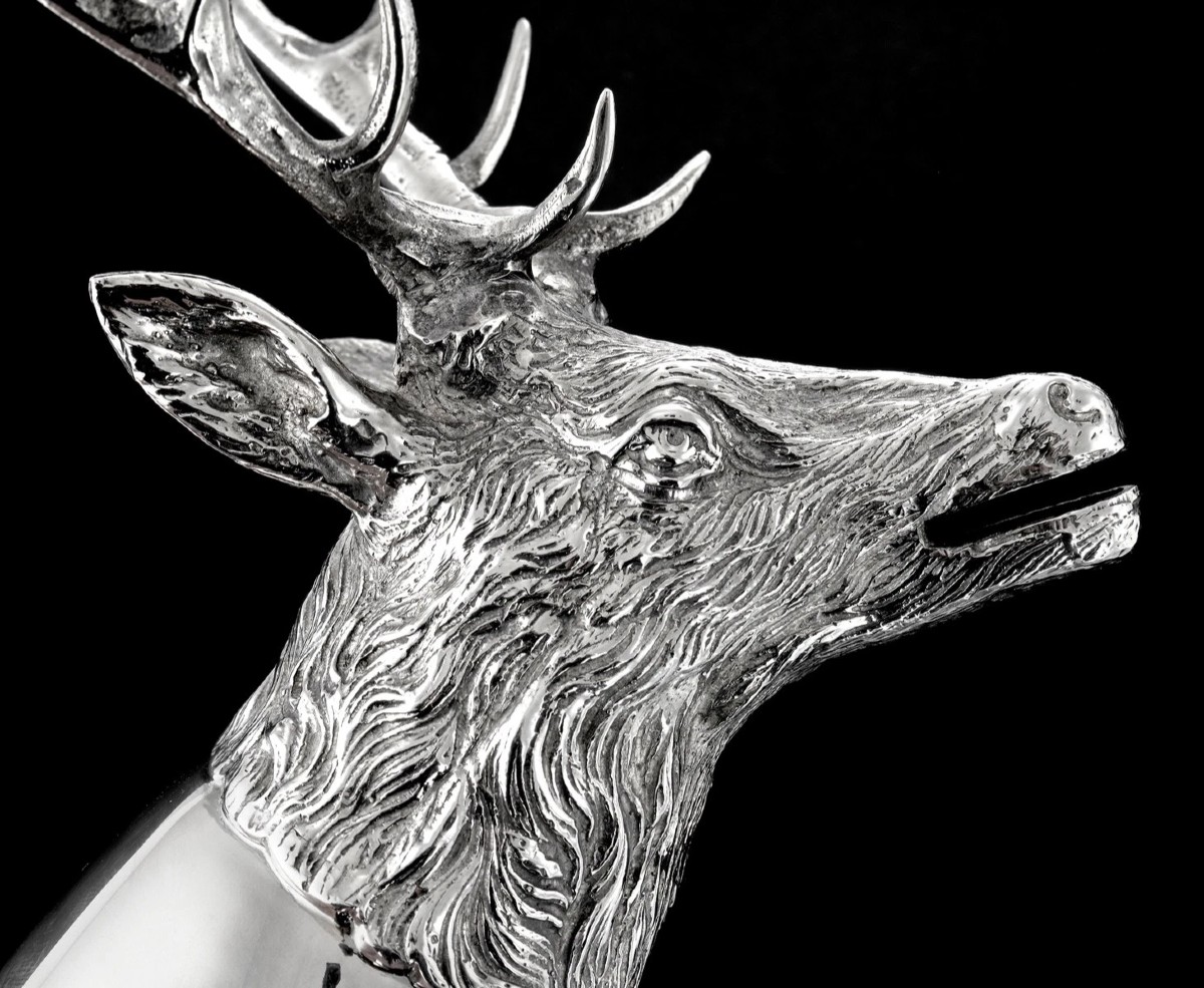 Gucci : Solid Silver Hunting Stirrup Cup - Stag's Head Design-photo-3