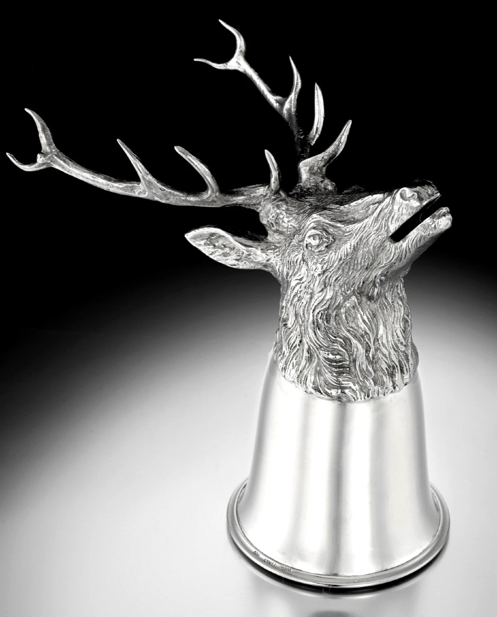 Gucci : Solid Silver Hunting Stirrup Cup - Stag's Head Design-photo-4