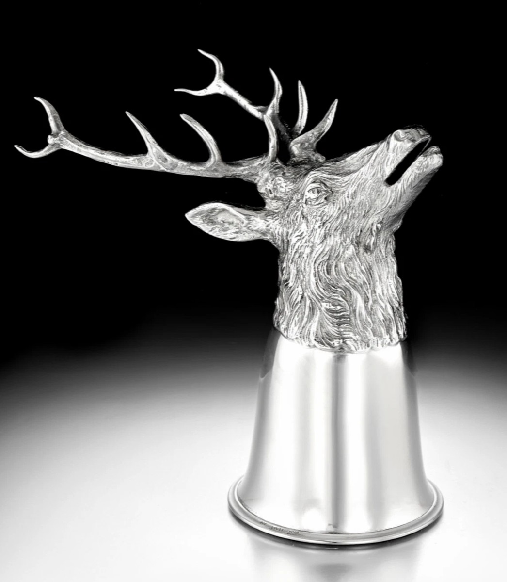Gucci : Solid Silver Hunting Stirrup Cup - Stag's Head Design