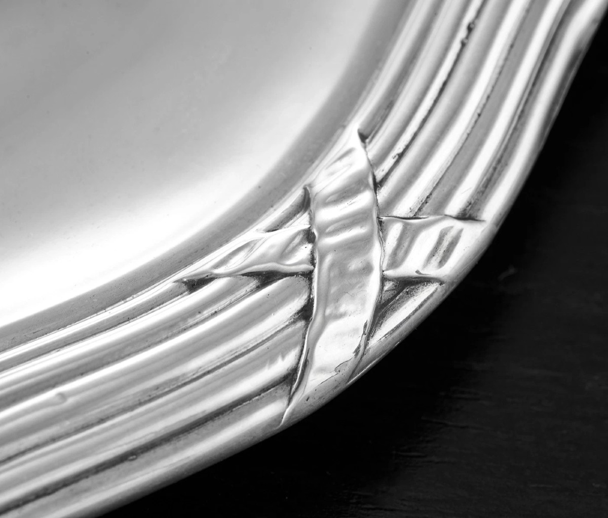 Gustave Odiot: Circular Sterling Silver Platter / Tray  Louis XVI Style-photo-2