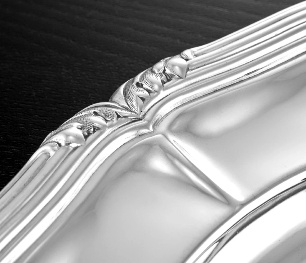 Gustave Odiot: Circular Sterling Silver Platter / Tray  Louis XVI Style-photo-3