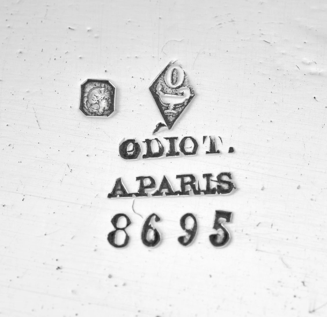 Gustave Odiot: Circular Sterling Silver Platter / Tray  Louis XVI Style-photo-4