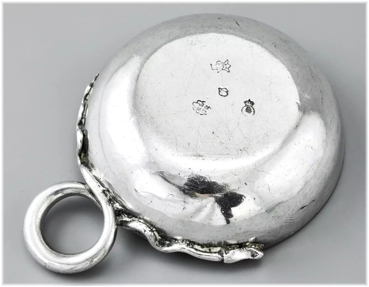 Dulaure: Rare Heavy Solid Silver Wine Taster From Auvergne, Riom 1787 - 132 G-photo-3