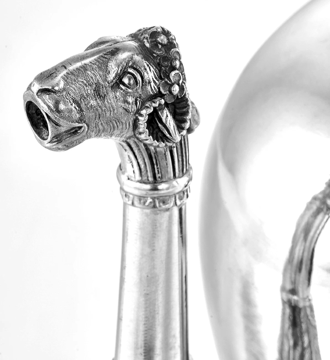 HIENCE : Théière en Argent massif époque Charles X - Tête de BELIER, MASCARON-photo-2