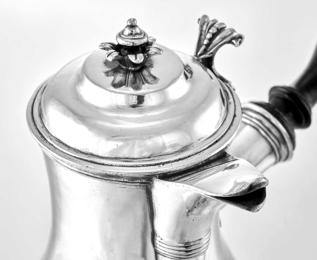 Lardillon : Rare 18th Century French Solid Silver Coffee Pot Beaune 1755-photo-4