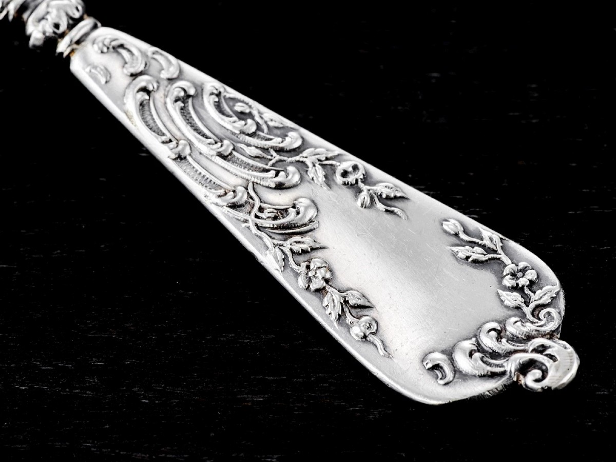 Henry GABERT : Service de Cuillères en Argent massif Vermeil de St. Louis XV-photo-4