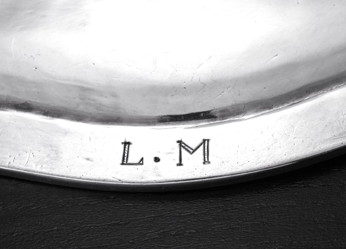 Rondot: Rare 18th Century Solid Silver Platter With Coat Of Arms Of The Count Of Troyes 1777-78-photo-5