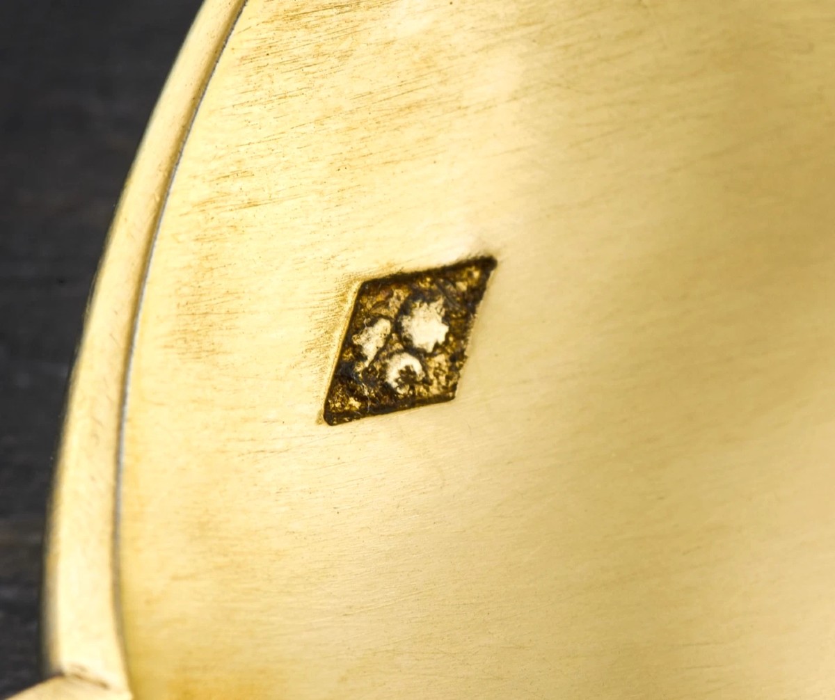 CARDEILHAC : Couvert à Salade en Argent massif et Vermeil ART NOUVEAU-photo-4