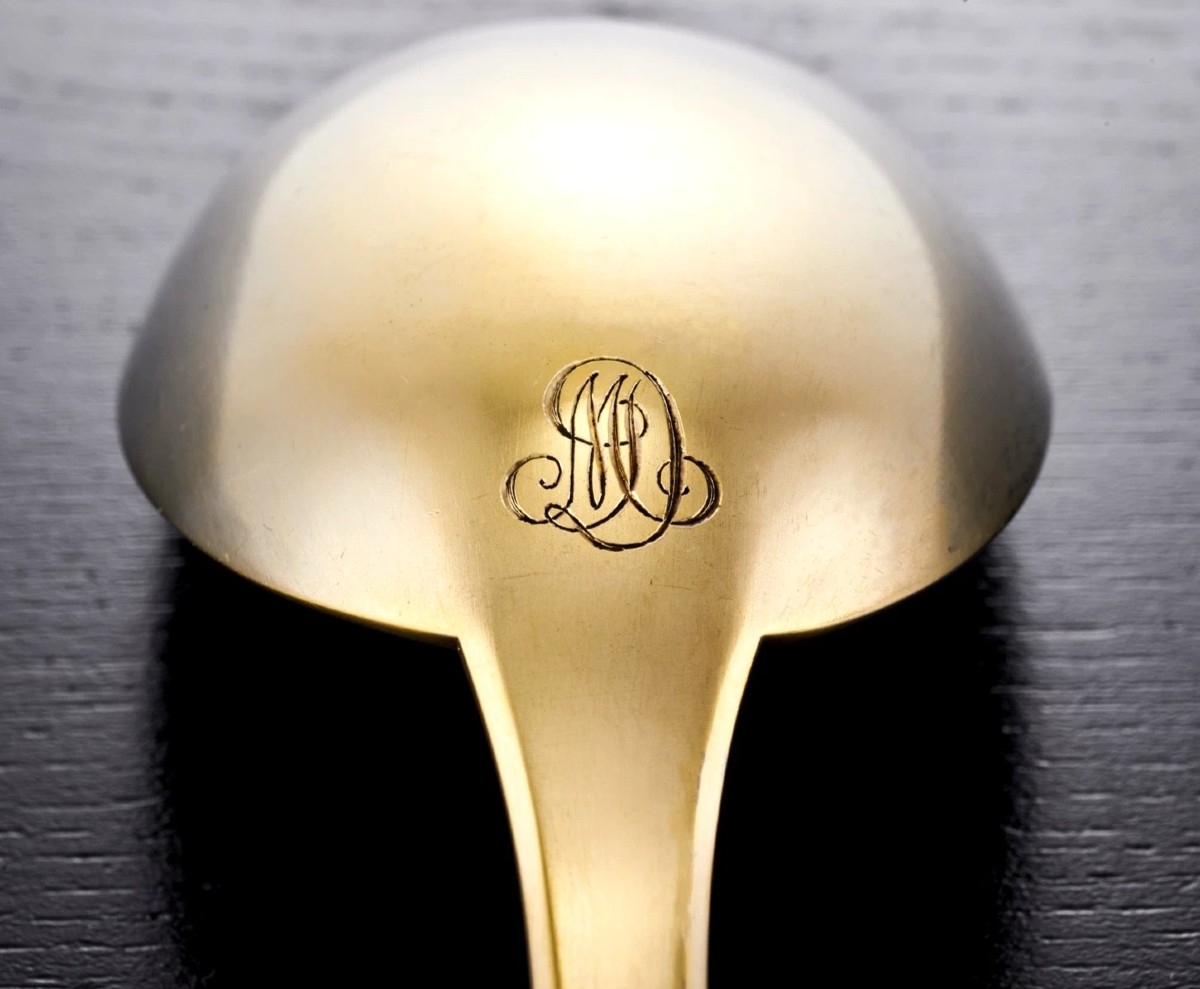 CARDEILHAC : Couvert à Salade en Argent massif et Vermeil ART NOUVEAU-photo-5